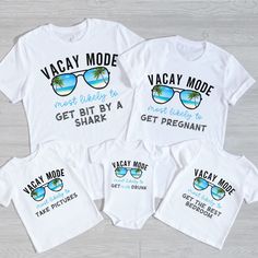 Vacation T Shirt Ideas, Most Likely To Family Vacation Shirts, Family Trip T Shirt Ideas, Vacation Tshirt Ideas Family, Vacation Tshirts Ideas, Family Vacation Outfits Summer, Friends T Shirt Ideas, Family Vacation Shirt Ideas, Vacation Matching Outfits