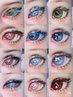 Blue Eyes Vs Brown Eyes, Cute Eye Colors, Unique Eye Contacts, Oc Face Markings, Eye Color Ideas, Pretty Eye Colors, Multiple Pupils, Drowsy Eyes, Alien Features