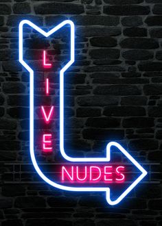 'LIVE SHOW ' Metal Poster Print - Studiosix | Displate Neon Ideas, Neon Bedroom, Neon Moon, Neon Decor, Neon Painting, Beauty Salon Decor, Neon Nights, White Trash, Neon Design