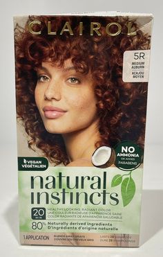 Clairol Natural Instincts Semi-Permanent Hair Color ~ Med. Auburn Brown 5R. Condition is "New with box". Shipped with USPS First Class.