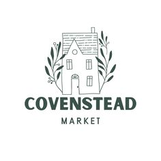 the logo for covenstead market, which is located in front of a house