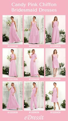 the instructions for how to wear a pink chiffon bridesmaid dress