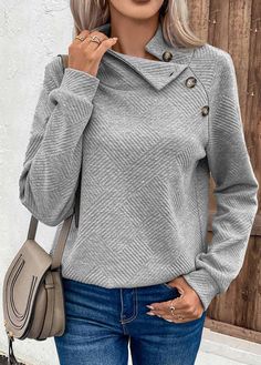 Sweater Sleeve Pattern, Raglan Sleeve Top, Mock Neck Sweatshirt, Fall Sweatshirt, Textured Knit, Fall Sweaters, Outfit Casual, Winter Casual, Casual Look