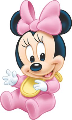 a cartoon minnie mouse with a pink bow on her head