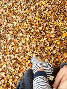 a person standing in front of leaves on the ground