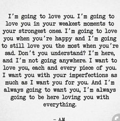 an old letter written in black and white with the words i'm going to love you