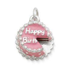 Tiny Birthday Cake Charm - James Avery James Avery, James Avery Charm Bracelet, James Avery Bracelet, James Avery Charms, Sand Dollar Pendant, Pink Frosting, James Avery Jewelry, Savory Cakes, Happy Birthday Cake