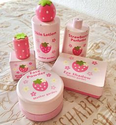 Mother Garden Strawberry, Strawberry Cosmetics, Strawberry Perfume, Garden Strawberry, Mother Garden, Strawberry Baby, Kawaii Toys, Skin Lotion, Pretty Skin Care