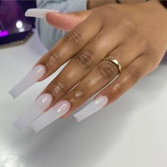 (99+) Following | Tumblr Clear Acrylic Nails, Milky Nails, Smink Inspiration, Long Acrylic Nails Coffin, Natural Hair Products, Bling Acrylic Nails