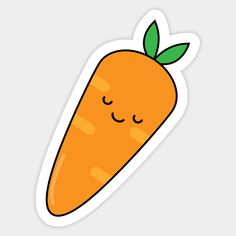 an orange sticker with a sleeping carrot on it's face and eyes closed