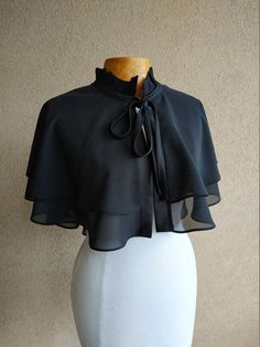 Black Capelet, Gothic Cape, Black Cape, Wedding Cape, Shoulder Wrap, Cover Ups, Dress Cover, Black Wedding, Character Outfits