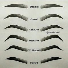 which one is yours? mine soft arch #kudou #eyebrows #eyebrowtutorial Machiaj Smokey Eyes, Eyebrow Tutorial Shaping, Permanente Make-up, Membentuk Alis, Bentuk Alis, 얼굴 드로잉, Eyebrow Makeup Tips, Seni Dan Kraf