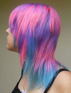 . Cotton Candy Hair, Rainbow Hair Color, Candy Hair, Tumblr Hair, Hair Color Purple, Emo Hair, Flat Twist, Bright Hair, Funky Hairstyles