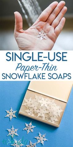 the snowflake soap is being used to make paper snowflakes for christmas