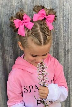 Toddler Girl Hairstyles, Medium To Long Hair, Cute Toddler Hairstyles, Easy Little Girl Hairstyles, Wacky Hair Days, Toddler Hairstyles Girl, Wacky Hair