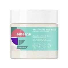 Emerge's Treatment hair mask is blended with Fair Trade Organic Shea Butter. This deep conditioner provides an intense burst of long-lasting hydration for smoother, stronger curls. Made with Almond Milk, this deep conditioning hair mask is a hydrating hair mask that re-energizes curls and coils; it's also the best hair mask for hair growth during the transitioning stages. This Emerge hair mask revives curls with life-giving hydration. Use as a deep conditioner for damaged hair or as an overnight Best Curl Cream, Curly Hair Cream, Hair Frizz Control, Hairstyle Natural Hair, Overnight Hair Mask, Frizzy Curls, Deep Hair Conditioner, Deep Conditioning Hair Mask, Conditioning Hair Mask