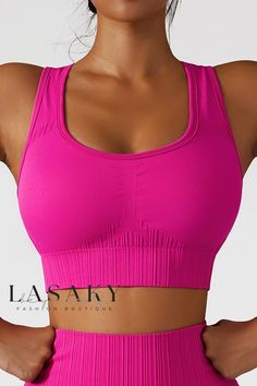 Lasaky - Advanced Seamless Sports Bra with Enhanced Shock Absorption for Yoga and Fitness Training Pink Micro-elastic Seamless Sports Bra, Pink Sweat Resistant Sports Bra For Light Exercise, Pink Sweat-resistant Sports Bra For Light Exercise, Pink Sweat-resistant Sports Bra For Training, Pink Sports Bra With Light Support And Micro-elastic, Pink Micro-elastic Sports Bra With Light Support, Pink Compressive Seamless Sports Bra, Pink Sweat-resistant Sports Bra For Yoga, Compressive Seamless Pink Sports Bra