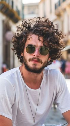 #hair #hairstyle #haircut #hairstylist #haircolor #hairfashion #haircare #hairideas #hairinspo #hairporn #boyshairstyle Man Curly Hairstyle, Roman Hair, Teen Haircuts, Men Curly Hair, Taper Fade Curly Hair, Curly Beard