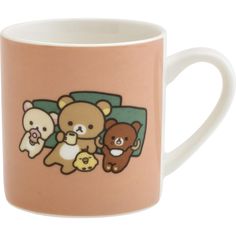 a coffee mug with three bears on the front and two smaller bears on the back