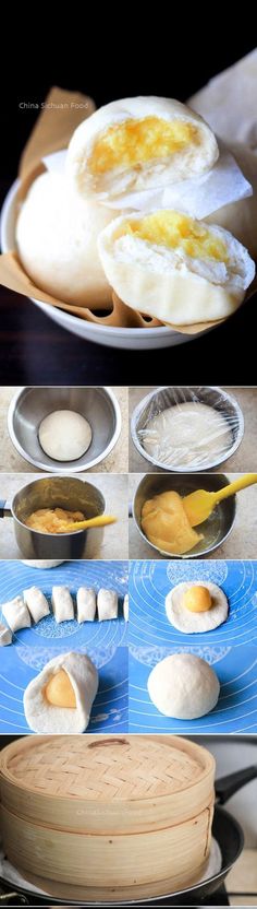 there are several different types of food on the plates and in bowls next to each other