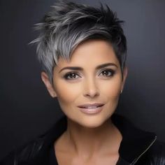 Short Spiked Hair, Funky Short Hair, Short Spiky Hairstyles, Short Silver Hair, Short Hair Pixie Cuts, Spiked Hair, Short Hair Trends