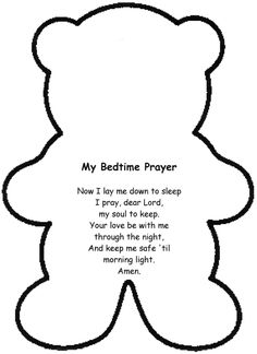 a teddy bear with the poem my bedtime prayer