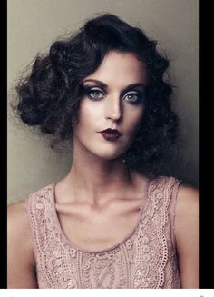 Flapper girl/Roaring 20's. Period Makeup, Flapper Makeup, Active Imagination, 20s Hair, Thicker Eyebrows, Nails Photography