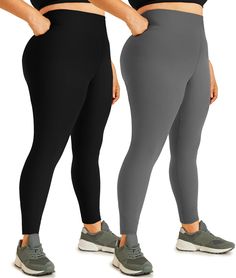 PRICES MAY VARY. 92% Polyester, 8% Spandex Imported 【Size Chart】We Specialized in Plus Size Sport Leggings.Please choose your size according to your waist, hips and inseam from the size chart:1X-4X.Make Fat women have the same confidence in the their figure,since for our yoga pants can make you looks more slim and get more interest to go gym. 【HIGH WAIST & TUMMY CONTROL】 The gradual narrowing of the high-waisted design and the unique cut of the buttocks perfectly fits your legs and abdomen to pr Go Gym, High Waisted Yoga Leggings, Sport Leggings, Running Leggings, Leggings For Women, Plus Size Leggings, Going To The Gym, Soft Black, Line Design