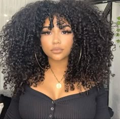 Curly Cut Short Hair, Layered Curly Wig Black Women, Curly Sew In With Bangs, Long Curly Hair With Bangs Black Women, Fro With Bangs, Afro Hair With Bangs, Curly Hair With Bangs Black Women, Big Curly Hair With Bangs