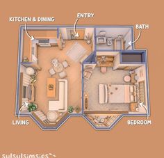 the floor plan for a small apartment