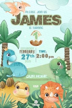 an animal themed birthday party poster