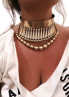 Bra Jewelry, Jewelry Casual, Gem Show, Statement Choker, Statement Choker Necklace, Gold Choker Necklace, I Love Jewelry, Collar Jewelry, Accessories Earrings