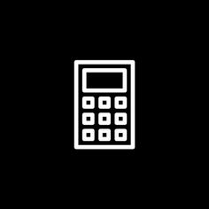 a white calculator on a black background