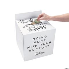 Support Donation Box | Oriental Trading Donations Box Ideas, Donation Containers Ideas, Charity Box Design, Donation Boxes Ideas, Donation Box Ideas Diy Money, Money Donation Box Ideas, Suggestion Box Ideas Creative, Charity Box Ideas, Donation Basket Ideas Fundraising