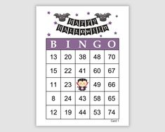 a printable happy halloween bingo game