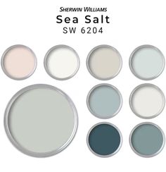 six different shades of sea salt from sherylin williams's paint swatches