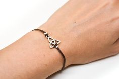 Trinity bracelet, women bracelet with silver tone Triquetra charm, celtic knot, brown cord, gift for Trinity Bracelet, Bracelet Cordon, Catholic Jewelry, Yoga Bracelet, Women Bracelet, Bracelet Women, Spiritual Jewelry, Cord Bracelet, Cross Bracelet