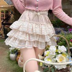 This charming skirt showcases delicate ruffles and elegant bows, perfect for a feminine and playful look. The layered design adds volume and movement, making it a standout piece in any wardrobe. Pair it with a cute top or blouse for a sweet and stylish outfit. Ideal for garden parties, casual outings, or any occasion where you want to feel both cute and chic. Coquette aesthetic Elastic waistband Lined interior Soft and flowy fabric Vintage-inspired Mesh Mini Skirt, Mini Skirt Summer, Short Summer Skirts, Ruffled Mini Skirt, Crop Pullover, Bloomers Shorts, Ruffle Mini Skirt, Corset Bustier, Patchwork Jeans