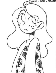 a drawing of a girl with her eyes closed