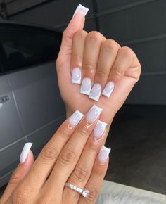 Solar Nails, Overlay Nails, Acrylic Toe Nails, Hard Nails, Colored Acrylic Nails, White Acrylic Nails, Classy Acrylic Nails