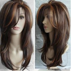 100% High Quality Synthetic Non Lace Wig Heat Resistant Fiber Cap Style: High Elastic, Skin-Friendly, Environmentally Friendly Net Cap, Resizable For Various Head Types. Color: Brown With Highlights As Shown Length: 24 Inches Texture: Straight Layered Density: About 150%-180% Heat Resistance Up To 180 C Thanks For Taking A Look! Long Wavy Curls, Brown Hair Shades, Wavy Curls, Cosplay Hair, Long Layered Hair, Straight Human Hair, Dark Brown Hair, Long Curly Hair, Light Brown Hair