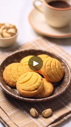 some cookies are in a bowl on a table