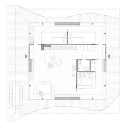 the floor plan for an apartment with two beds and one living room, as well as a kitchen