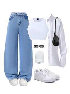 Fashion For Teenage Girls Casual, La Clothing Style, Street Summer Outfits For Women, Trendy Fits 2024, Teen Style Outfits, Feminine Outfits With Pants, Outfits That Make You Slimmer, Cute Hangout Outfits