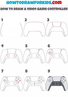 how to draw a video game controller step by step instructions for kids and beginners