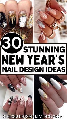 Black Nails With Metallic, Nails For New Years Eve, New Years Eve Nails Ideas Sparkle, Year Nails, Glitter Tips, New Years Nail Designs, New Years Eve Nails, Party Vibe, January Nails