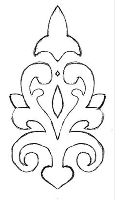 a drawing of an ornamental design in black and white