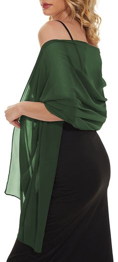 PRICES MAY VARY. Features: Shawl wrap for women is 78.7*27.5 inch (200*70 cm) in size, covering a large area of your arms, shoulders as well as your back. Lightweight scarf is easy to store and fold up to fit in your clutch bag, which is very convenient Material: Dress cover up is made of 100% polyester, an exceptionally sheer, soft, lightweight and breathable fabric that drapes nicely for wearing in winter or summer Choice: Chiffon scarf is available in a variety of colors, so you can pick shaw Dress With Cover Up Formal, Evening Dress Wedding, Scarf Coverup, Dress Wedding Party, Material Dress, White Evening Dress, Black Tie Dress, Scarf Dress, Women Shawl