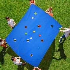 PRICES MAY VARY. Hole Tarp Team Building Set: the package comes with 1 piece of hole tarp with many small holes in blue color, 8 pieces of team building ball in different colors, a nice combination set to satisfy your demands of team building, exercise activities and games Rules of the Game: the goal of these team building activities is to make the ball walk on the tarp for as long as possible, without letting the ball completely fall into the hole, or break away from the tarp Size Details for Y Team Building Games For Work, Fun Team Building Games, Team Building Game, Teamwork Games, Teamwork Activities, Fun Group Games, Team Building Games, Youth Games, Youth Activities