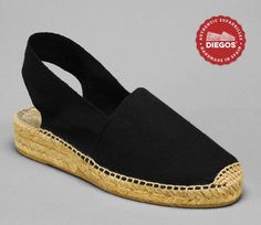 "Diegos black low wedge Catalina espadrilles for women. Wedge sole height : 1\" (3 cm) Classic black low heel slingback Catalina espadrilles handmade in la Rioja, Spain. The sole of the espadrilles are made of jute thread and recycled textile fibers from Barcelona. Entirely hand stitched to the sole, the cotton canvas is 100% made in Alicante, province of Valencia. We ship from NY - Easy returns." Comfortable Black Slip-on Espadrilles, Black Flat Heel Espadrilles With Rubber Sole, Black Espadrilles With Rubber Sole And Flat Heel, Black Espadrilles With Rubber Sole, Comfortable Black Flat Heel Espadrilles, Black Closed Toe Espadrilles With Textured Sole, Black Flat Espadrilles With Rubber Sole, Black Wedge Heel Espadrilles With Woven Sole, Black Espadrilles With Rubber Sole For Beach